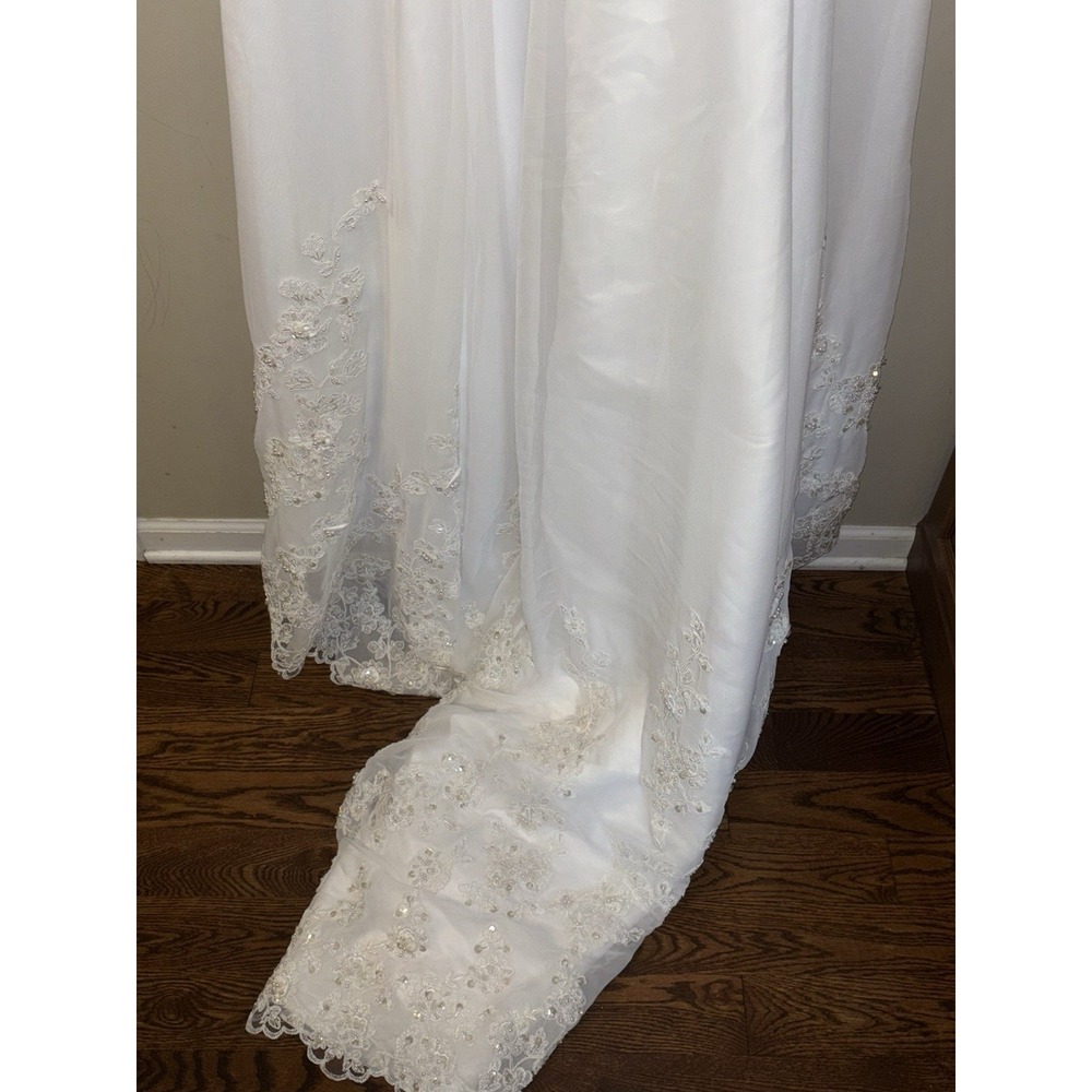 NWT Mary's Bridal Wedding Dress Size 18 Crystals Beading White Ivory Style 8268 - Picture 6 of 15